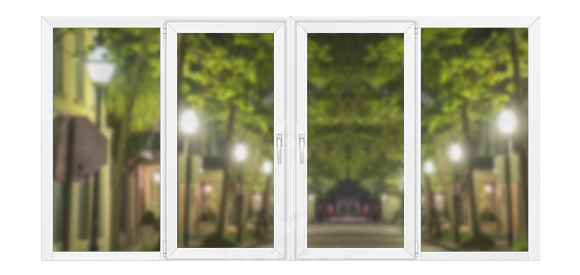 Четырёхстворчатая балконная рама ПВХ 3000×1400 Salamander Четырёхстворчатая балконная рама ПВХ 3000×1400 Salamander